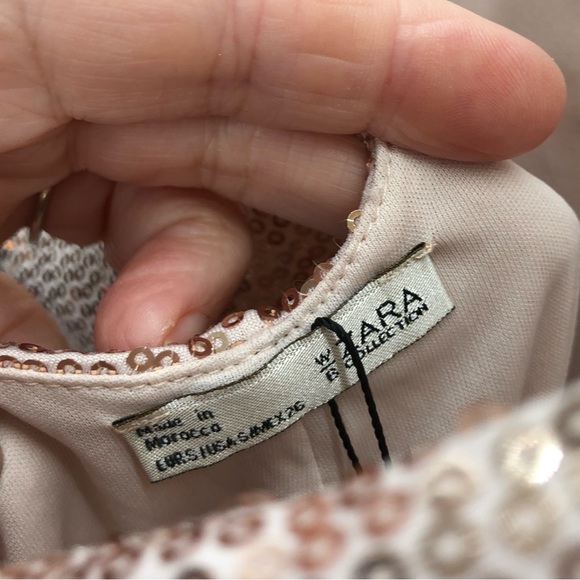 NWT Zara pink slip mini dress sequins - Picture 5 of 6